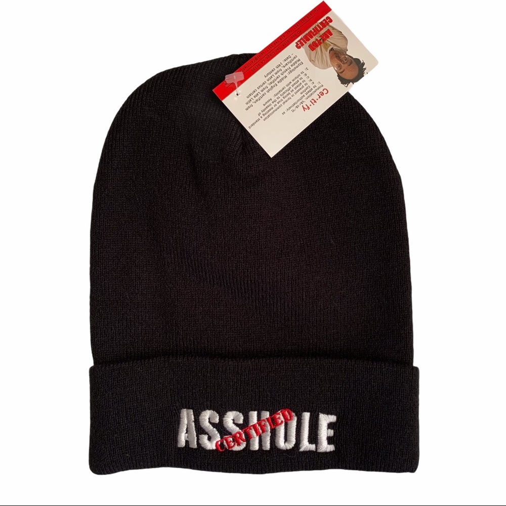 Certified A**hole Knit Stocking Cap Beanie Raiders Biker Trump Police LGBTQ